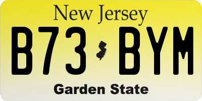 NJ license plate B73BYM