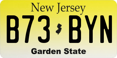 NJ license plate B73BYN