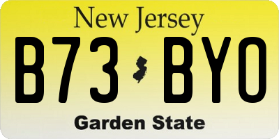 NJ license plate B73BYO