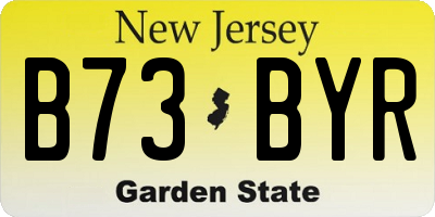 NJ license plate B73BYR