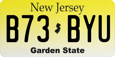 NJ license plate B73BYU