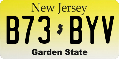 NJ license plate B73BYV