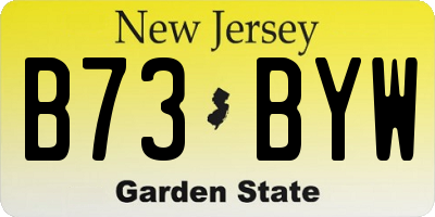 NJ license plate B73BYW