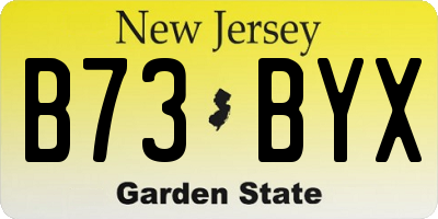 NJ license plate B73BYX