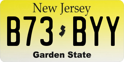 NJ license plate B73BYY