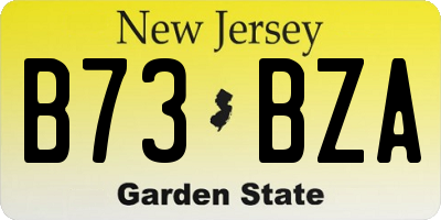 NJ license plate B73BZA