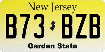 NJ license plate B73BZB