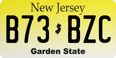 NJ license plate B73BZC