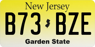 NJ license plate B73BZE