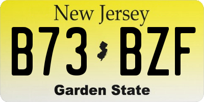 NJ license plate B73BZF