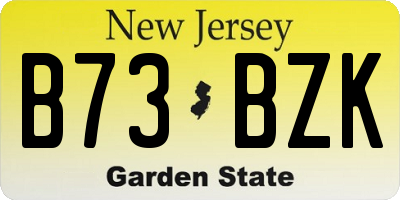 NJ license plate B73BZK