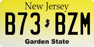 NJ license plate B73BZM