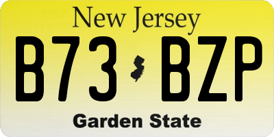 NJ license plate B73BZP