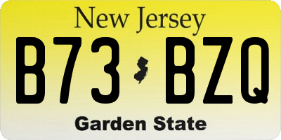 NJ license plate B73BZQ