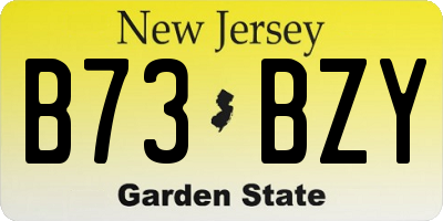 NJ license plate B73BZY