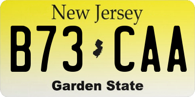 NJ license plate B73CAA