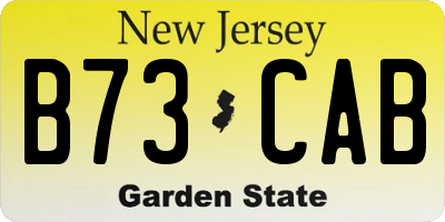 NJ license plate B73CAB