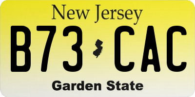 NJ license plate B73CAC