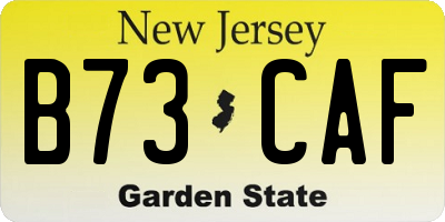 NJ license plate B73CAF