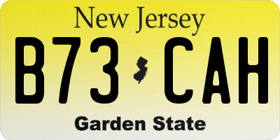 NJ license plate B73CAH