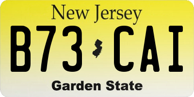 NJ license plate B73CAI