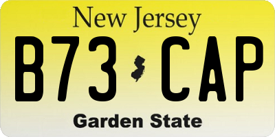 NJ license plate B73CAP