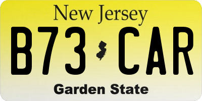 NJ license plate B73CAR