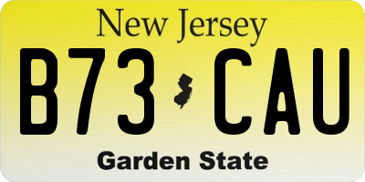 NJ license plate B73CAU
