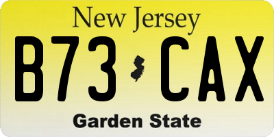 NJ license plate B73CAX