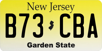 NJ license plate B73CBA