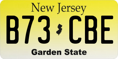 NJ license plate B73CBE
