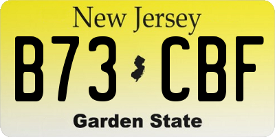 NJ license plate B73CBF