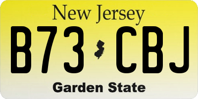 NJ license plate B73CBJ