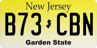 NJ license plate B73CBN