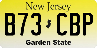 NJ license plate B73CBP