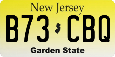 NJ license plate B73CBQ