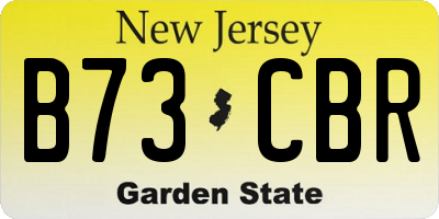 NJ license plate B73CBR
