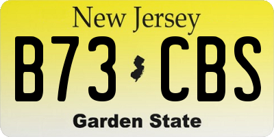 NJ license plate B73CBS