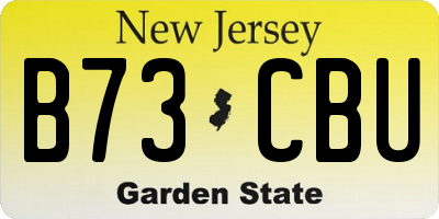NJ license plate B73CBU
