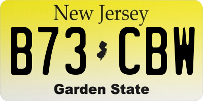 NJ license plate B73CBW