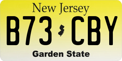 NJ license plate B73CBY