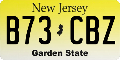 NJ license plate B73CBZ