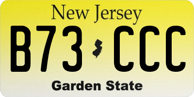 NJ license plate B73CCC