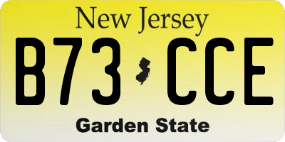 NJ license plate B73CCE