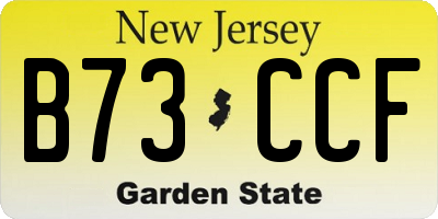 NJ license plate B73CCF