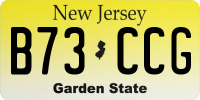 NJ license plate B73CCG