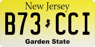NJ license plate B73CCI
