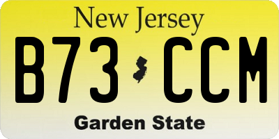NJ license plate B73CCM