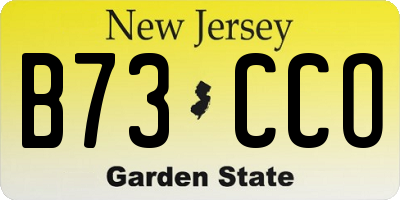 NJ license plate B73CCO