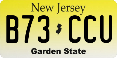 NJ license plate B73CCU